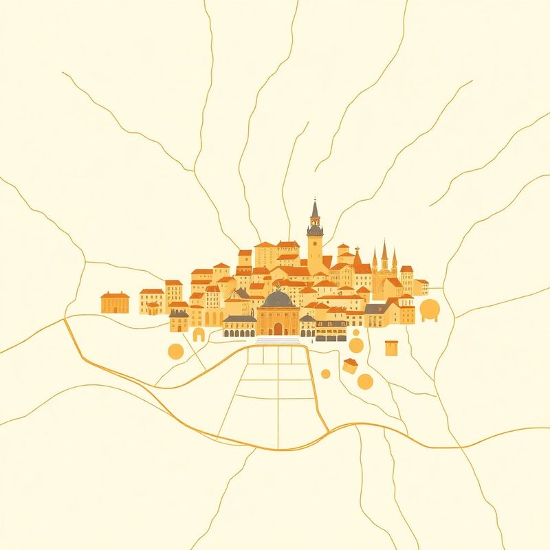Stylizovaná mapa centra Olomouce